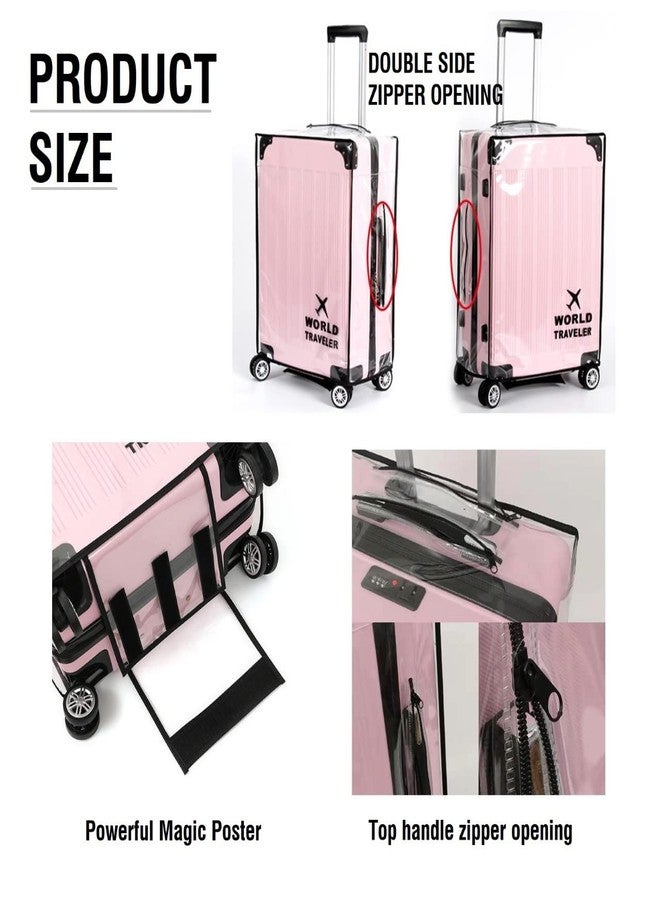 FABULWAY Suitcase Cover Clear PVC Luggage Protector Cover Transparent Travel Luggage Covers for Suitcase waterproof Wheeled Suitcase Cover (30"') - Image 2